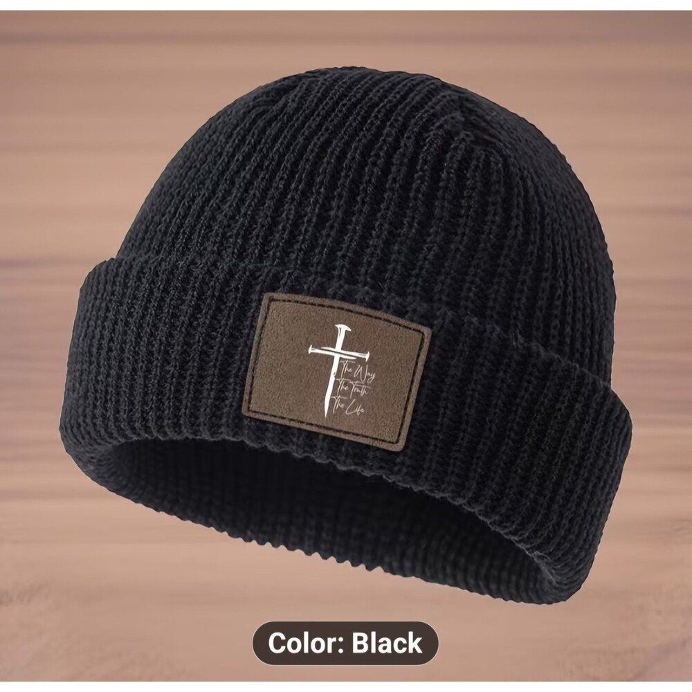 The Way, The Truth, The Life Jesus Beanie Knit Hat Black Unisex Adult New